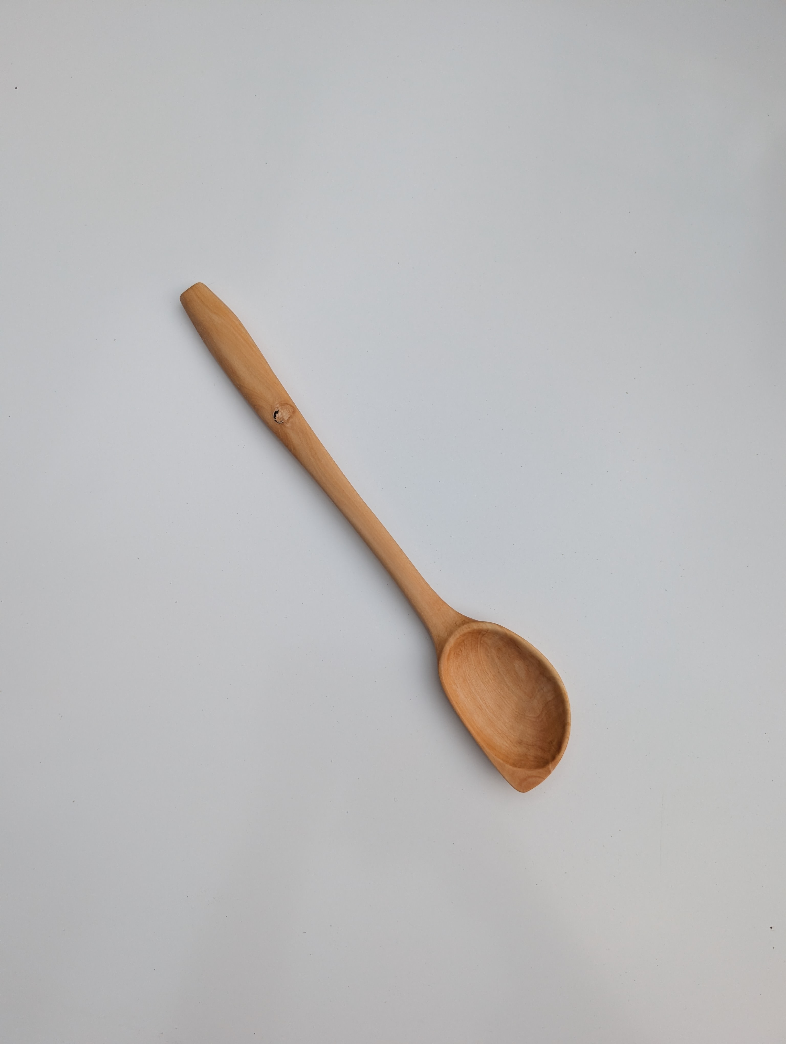 A handmade hawthorn wood spoon